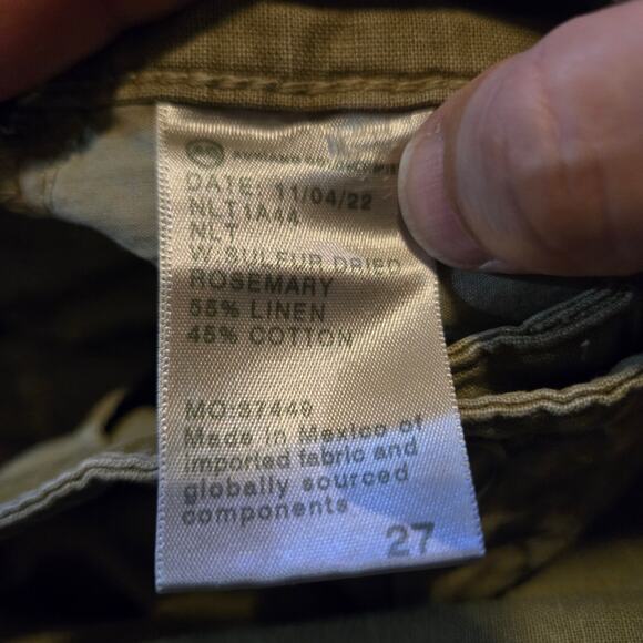 AG Adriano Goldschmied Rosemary Linen Pants Size 27 Khaki Beige - Picture 3 of 10